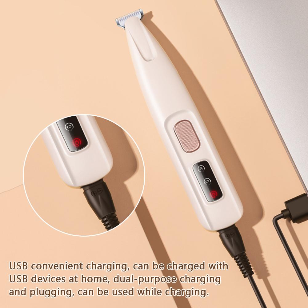 Dog Paw Trimmer with LED Light Waterproof Rechargeable Cat Electric Grooming Clippers Low Noise Hair Shaver Eyes Ears Face Rump