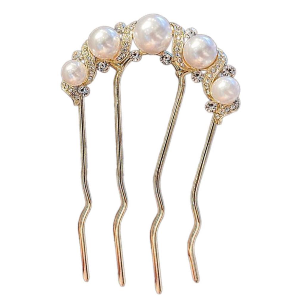 Moderner minimalistischer Haarstab mit Perlenverzierung, multifunktionale U-förmige Haarnadel für lässiges oder Hanfu-Styling