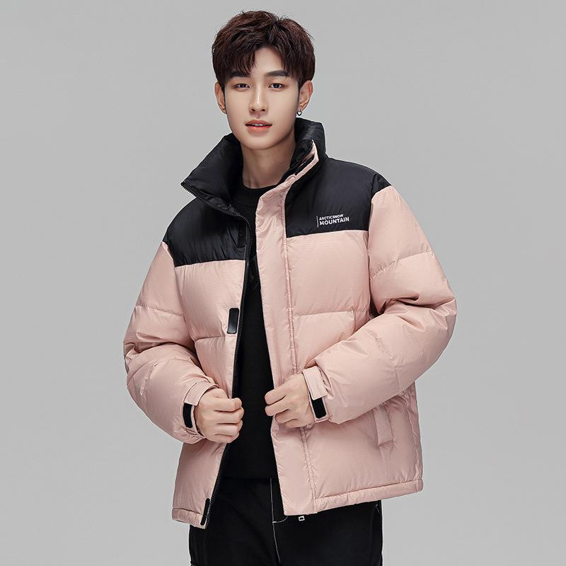 Winter White Duck Down Short Men's Down Jacket Trend Stand-up Collar Loose