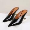 Fashion Eilyken Pointed Toe Women Slippers Shoes Designer Shallow Wedges High Heels Banquet Mule Zapatos De Mujer