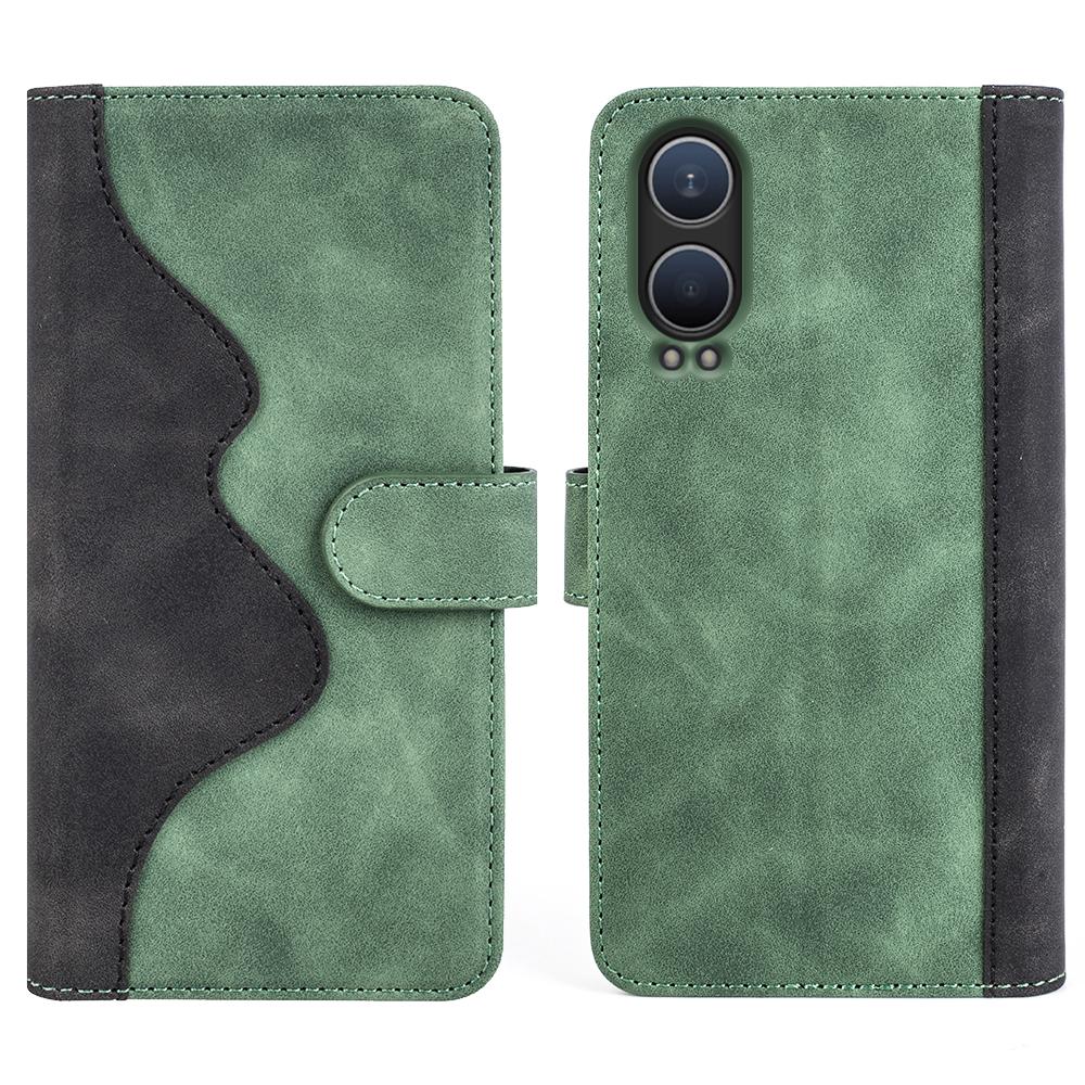 For OnePlus Nord CE4 Lite 5G/Oppo K12x 5G (China) Phone Case Splicing Color Leather Wallet Cover