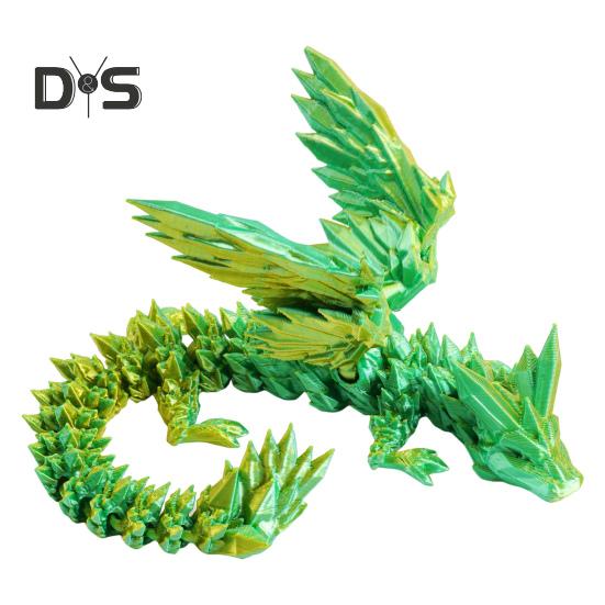 Figurita de Dragón Volador Impresa en 3D Articulaciones Móviles Figura de Dragón Colorida Modelo de Dragón Alado Articulado Juguete Fidget Adorno Decorativo de Escritorio
