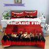 Pościel z wzorem Chicago Fire, Zestaw kołdry Poszewka na kołdrę Poszewka na poduszkę Domowy Prezent Urodzinowy (1 * poszwa na kołdrę + 2 * poszewki na poduszki, bez rdzenia)