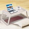 Foldable Desk Breakfast Bed Table Computer Laptop Holder Portable Serving Tray Beige