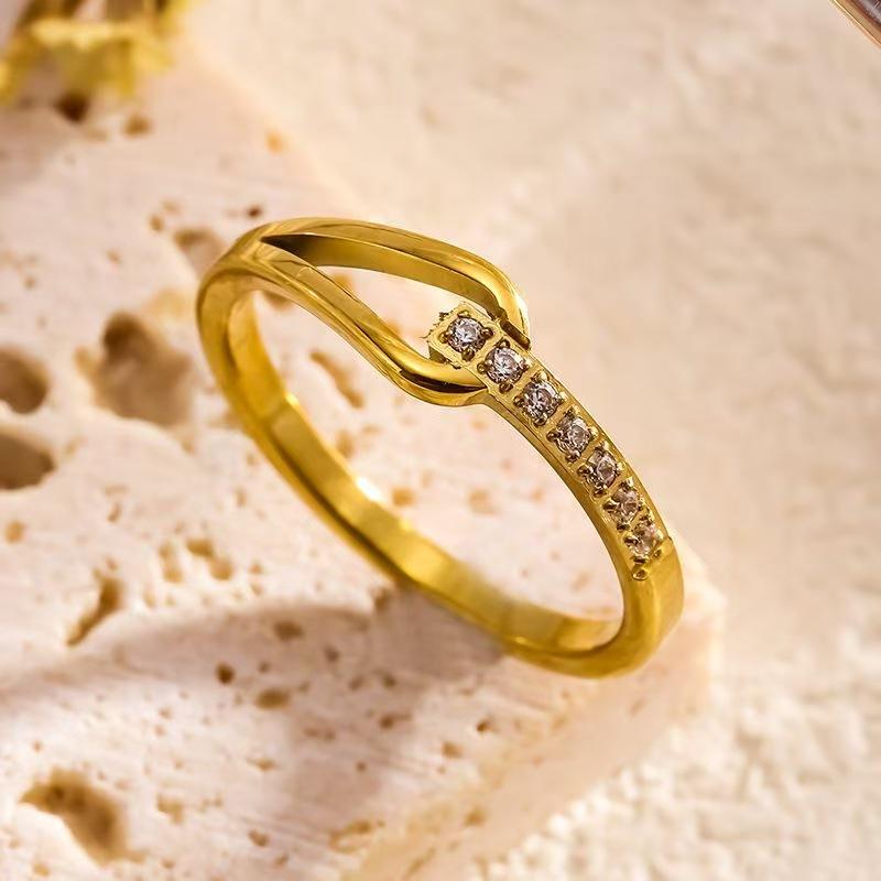 

1Pcs Zircon Rings Stainless Steel Cute Jewelry for Women, Comfort Fit Daily Wear Best Friend Gift Idea 11
