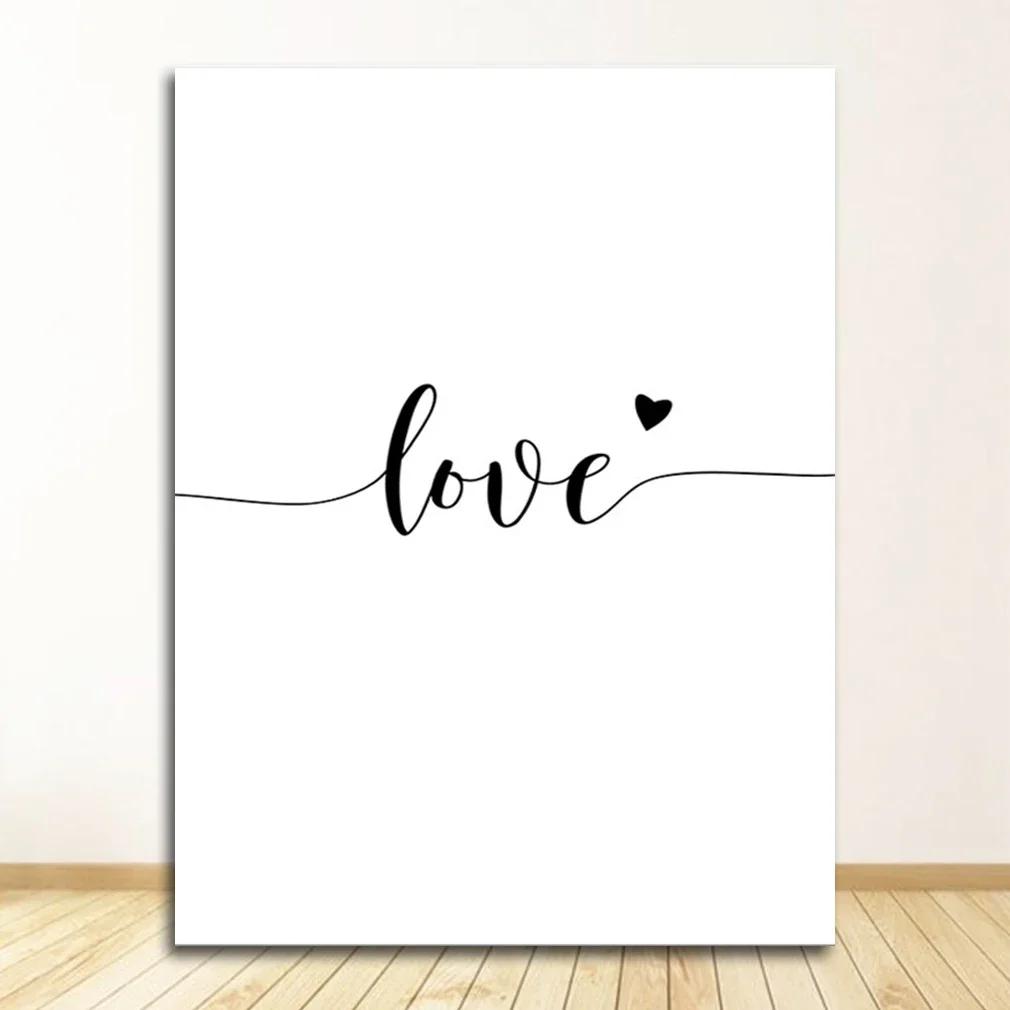 Poster Print Fashion Picture Couples Lovers Room Decor1 Black White Romantic Hand In Hand Canvas Painting Love Quotes Wall Art