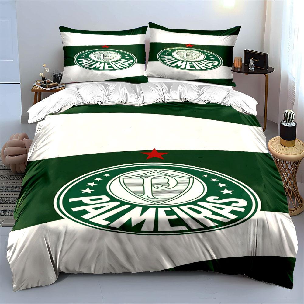 Green Palmeiras logo pattern. Bedding sets Duvet cover sets Duvet covers Pillowcases(1 * Duvet Cover 2 * Pillowcases, without duvet insert)