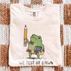 Comfort Colors® We Test At Dawn Funny Teacher Frog Shirt, Test Day Teacher Shirt, Teacher Humor Shirt, Exam Day Outfit