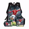 Set de Mochila de 3 Piezas con Estampado de Estrella de Fútbol CR7 – Mochila Casual de Gran Capacidad con Neceser y Bolso Tote a Juego, Perfecto para el Día a Día