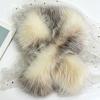 Winter fur scarf thickened warm plush cross scarf fur collar contrasting color double-sided fur scarf fur collar