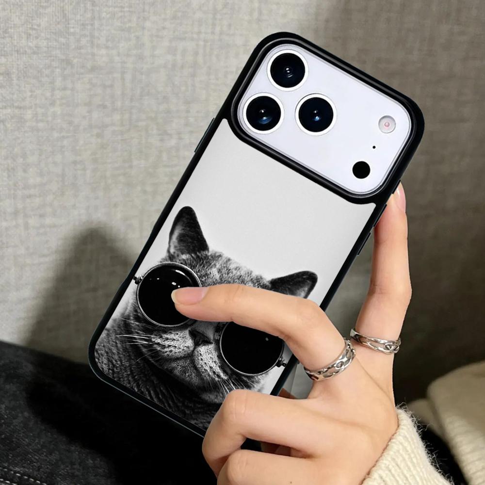 Capa Case for iPhone 17 Air 16 Pro Max 15 Plus 11 13 Mini 14 12 Back Phone Cover Cool Animal Cat