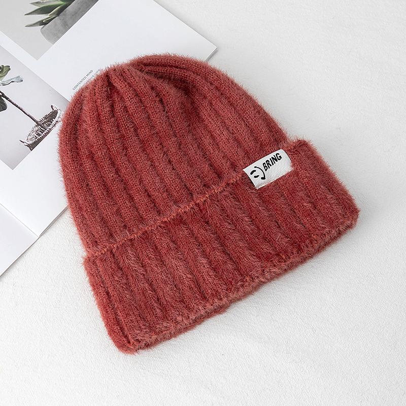 

Новий стиль Kpop стиль Шапка Шапка з штучного хутра Милі Зимові Для Жінок Зберігають тепло Модні Шапки Для Дівчини Вуличний одяг для вулиці В язана шапка 54cm-58cm червоний