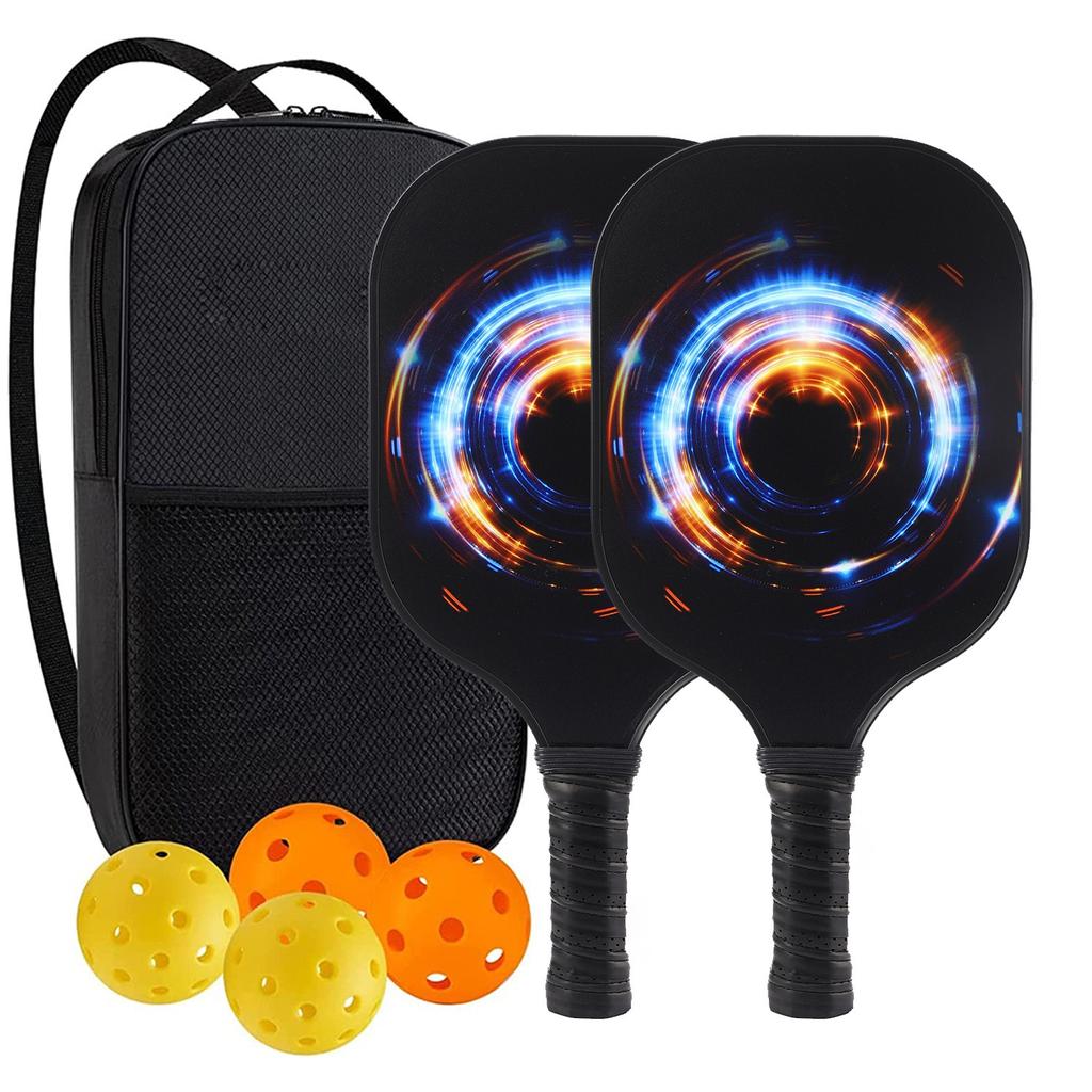 Pickleball-Schläger 2er-Set, Fiberglas-Pickleball-Set mit Pickleball-Schlägern und Tragetasche, Pickleball-Geschenke für Anfänger, Pickleball-Schläger-Set