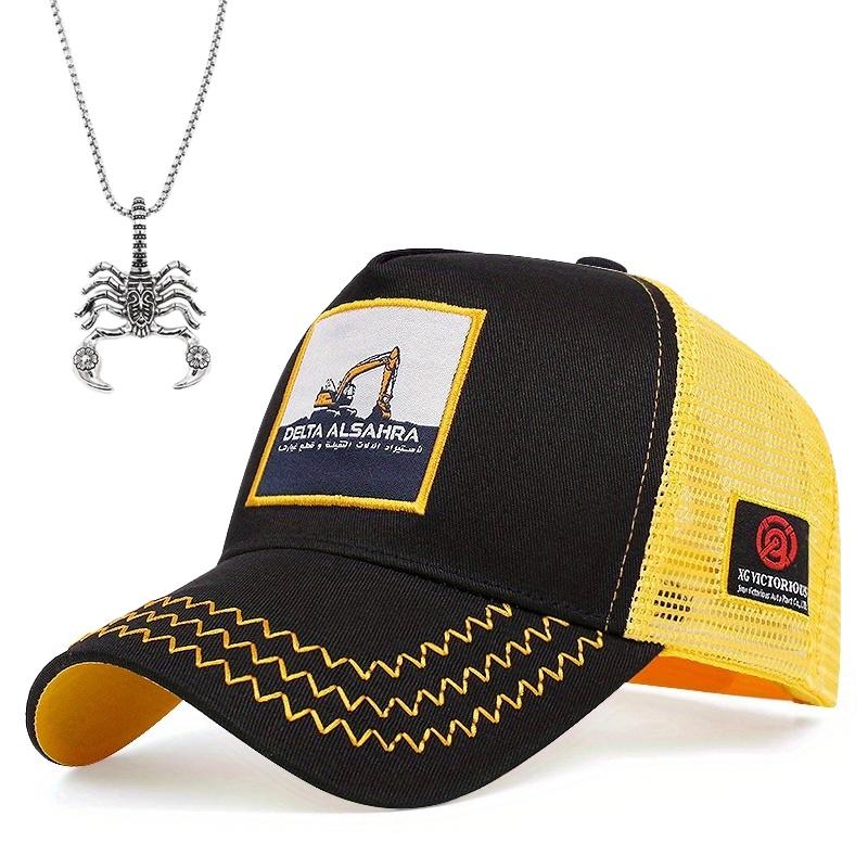 

Комплект из 2 мужских вышитых бейсболок с подвеской в виде скорпиона, универсальная шляпа от солнца, кепка с утиным язычком, модная повседневная шляпа для пар чёрный