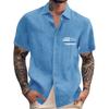 Men'S Casual Loose Short Sleeved Printed Shirt With Fashionable Lapel Top