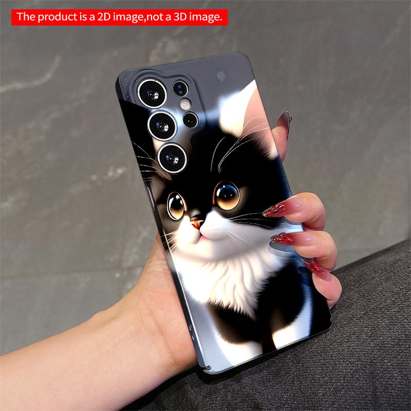 2DFlat Samsung phone case Adorable Black-White Kitten Phone Case Applicable to Galaxy S23 S24 S25ULTRA S26 A12 A14 A15 A16 A54 A55