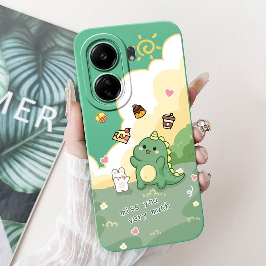 For Xiaomi Redmi 13C 4G Case Cute Cartoon Panda Capa Shockproof Silicone Phone Cover For Xiaomi Poco C65 Redmi13C 13 C 4G Bumper
