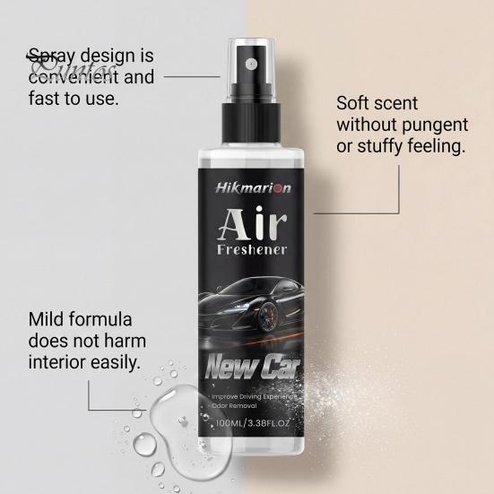 Automotive Air Purifier Car Freshener Spray, New Scent Odor Eliminator for Smoke Long-lasting Food Pet, 100ml Fresh Fragrance Vehicle Interior,
