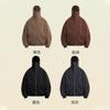 Men's Cross Border New American High Neck Face Protection Hoodie Black Basic Heavy Duty Zipper Cardigan