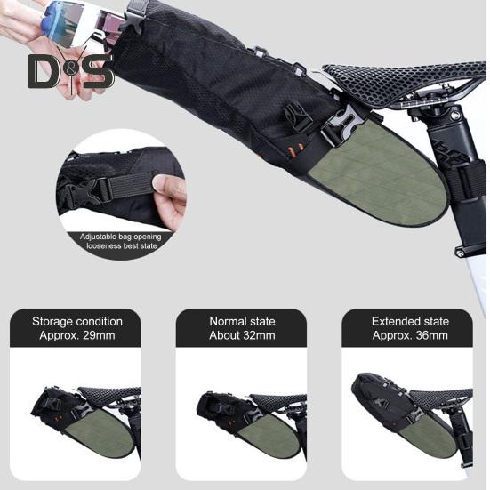 Bicycle Saddle Storage Bag 5.8L Capacity Waterproof Reflective Road Mountain Bike Seat Rear Tail Bag Organizer Pouch Cycling Bike Accessories