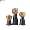 Gold-plated Hammer Pattern Ceramic Vase Creative Plant Pots Table Decoration Flower Arrangement Floral Vase Room Aesthetic Decor