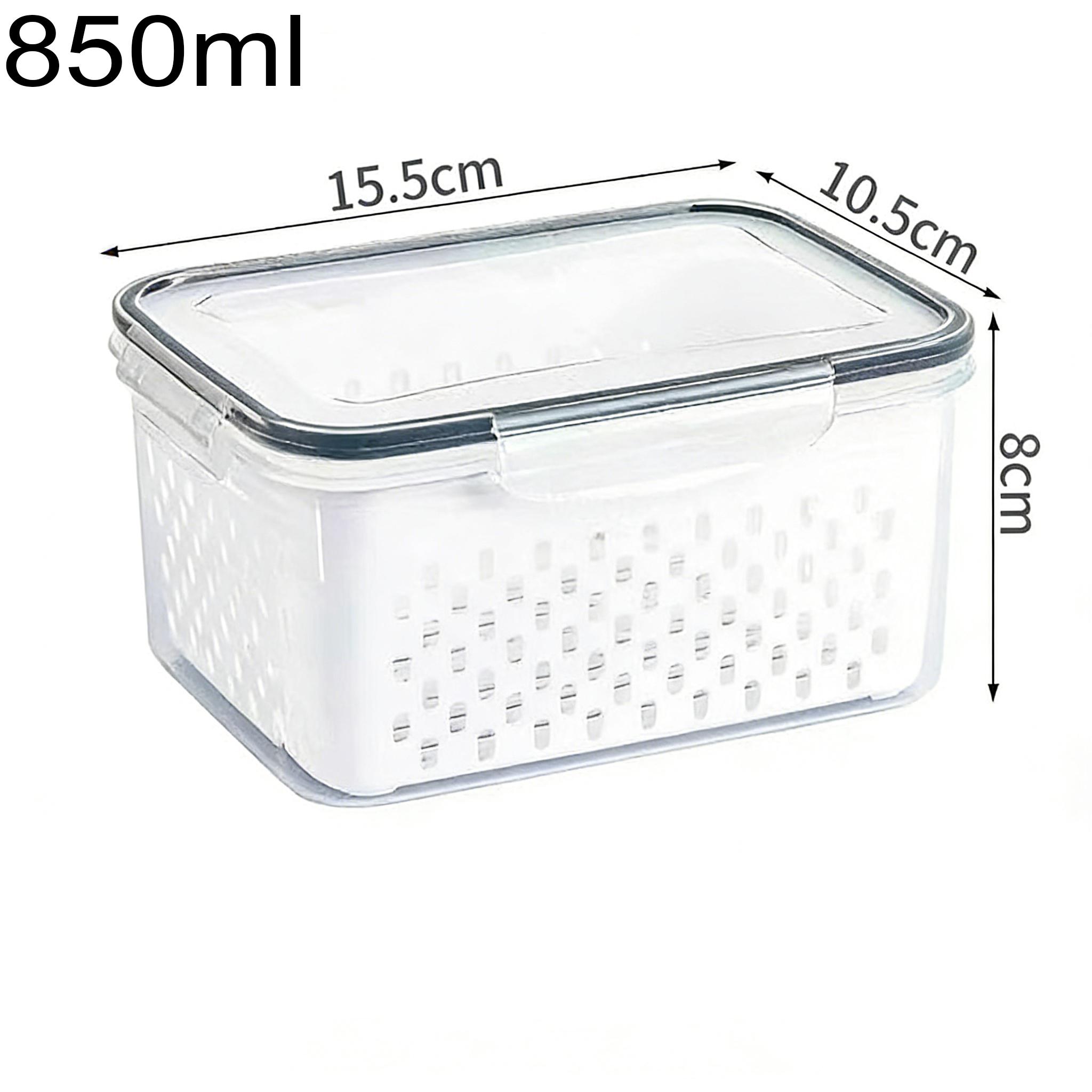 Plastic Fresh-keeping Container Set with Lid Suitable for Refrigerator Filter Fresh-keeping Fruits Vegetables Berries and Meat