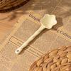 1PC Ceramic Star Shaped Spoon Cute Twisted Long Handled Coffee Stirring Spoon with Cream Design for Kitchen