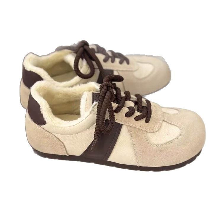 Retro German Training Shoes, Autumn and Winter Cotton Shoes, New Soft-soled Casual Board Shoes, Thick-soled Fleece Sneakers