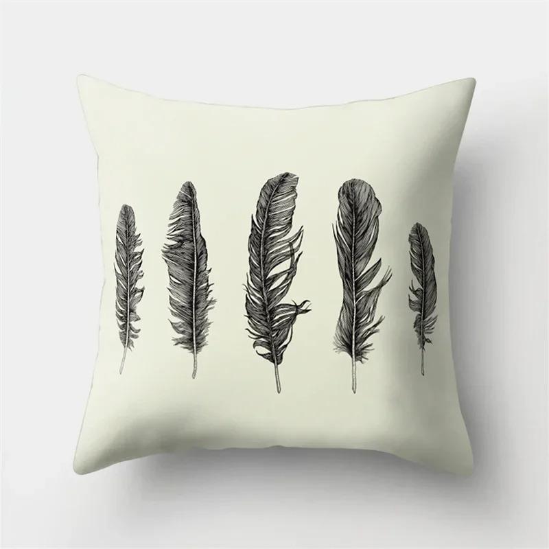 Creative Feather Pattern Pillowcase Interior Decoration Office Living Room Home Pillowcase