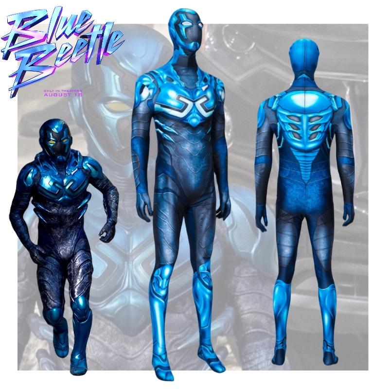 Trendy Blue Beetle Cosplay Jumpsuit Long Sleeve Polyester Costume For All Seasons