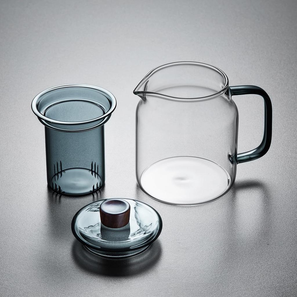 Pokaro Tea Heat-Resistant Glass Teapot, 1000ml Full Capacity, Stovetop-Safe, Microwave-Safe, 170°C160°F, Suitable for Jujube Tea, Chinese Tea,