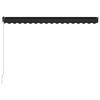 Manual Retractable Awning with LED Lighting 450 x 300 cm Anthracite Grey