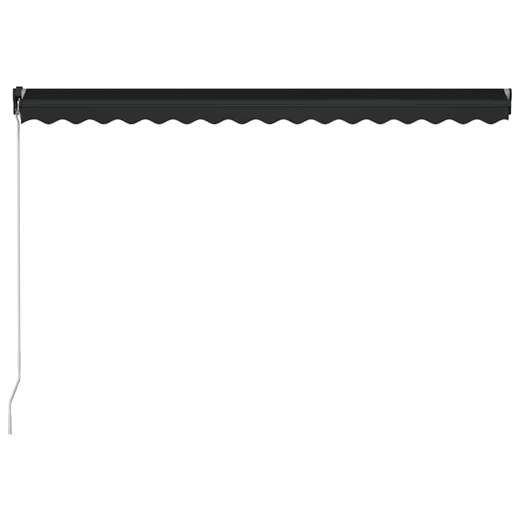 Manual Retractable Awning with LED Lighting 450 x 300 cm Anthracite Grey