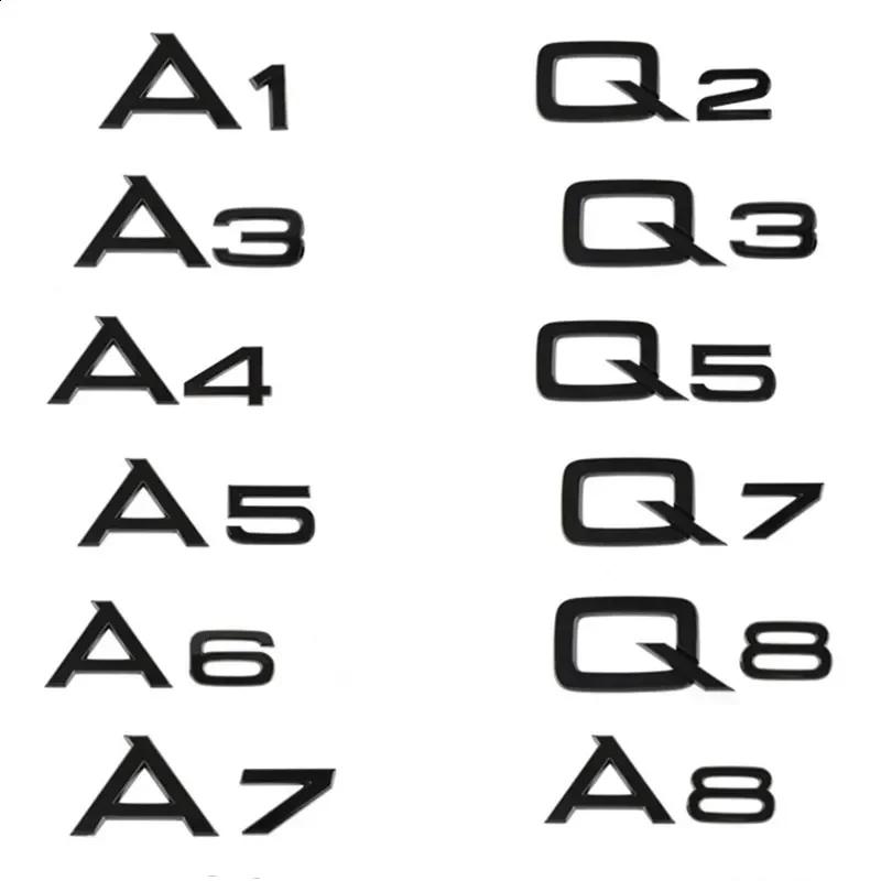 3D ABS Chrome Black Rear Trunk Emblem Badge Sticker Decals For f2 A1 A3 A4 A5 A6 A7 A8 Q2 Q3 Q5 Q7 Q8 TT Car Accessories