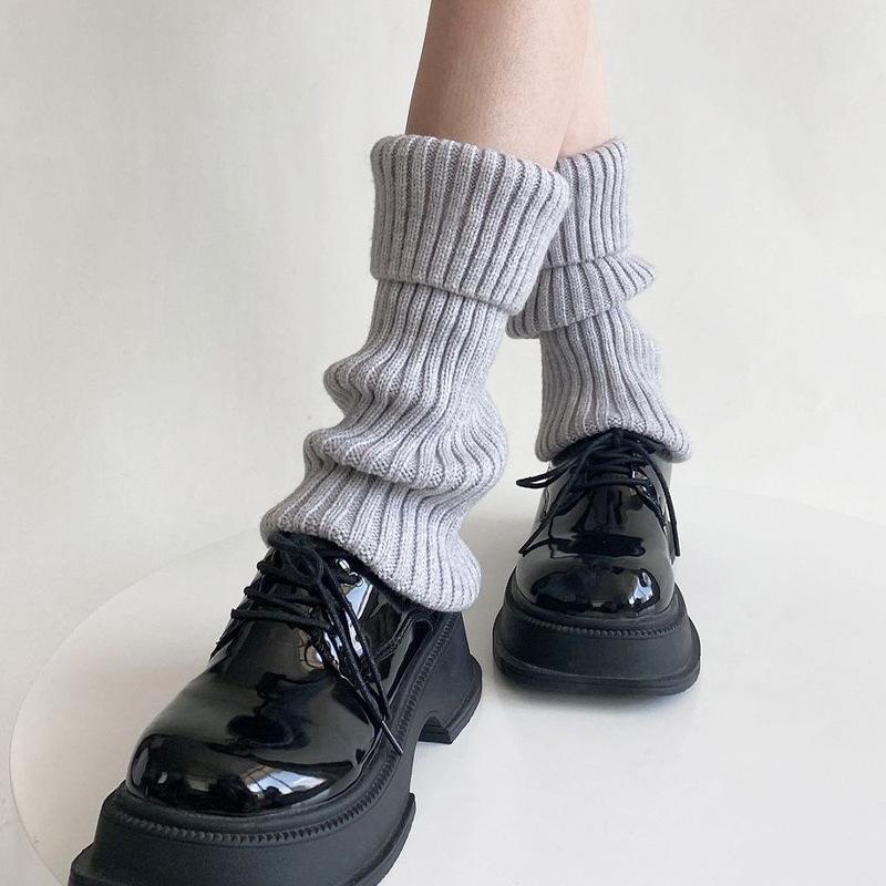 Socks cover women's y2k wear leg cover women's pile socks jk spice girl boot cover knitted medium tube calf socks spring and autumn