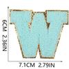 6Cm Towel Embroidery Lake Blue English Letter Embroidery Cloth Sticker Bag Decoration Patch Sticker Ironing Number Sticker
