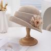 Elegant French Lace Flower Straw Hat Breathable Knitted Sun Hat With Fresh Rolled Edge Bud Top Hat For Women