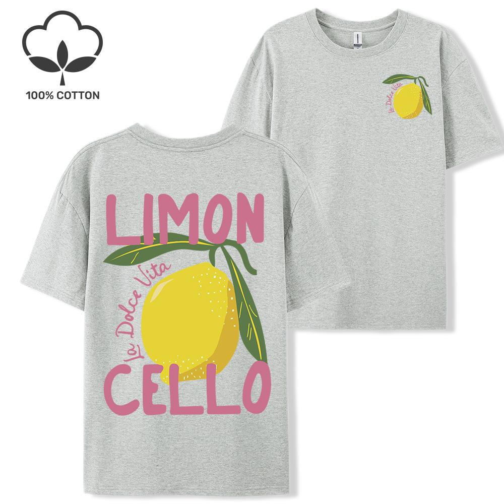 Creative Lemon Fruit Cello Pattern T Shirt Women Summer Comfortable Tops Soft T-Shirts Cotton All-Match Female Short Sleeve