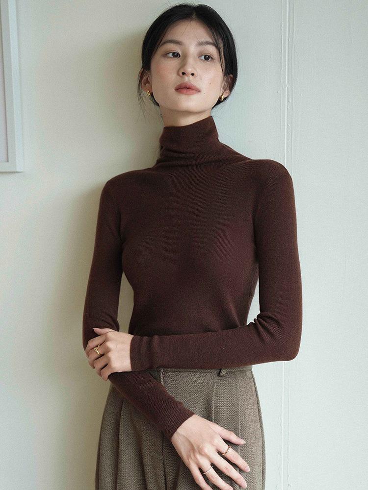 Women's Skin-Friendly Wool Sweater Series: Multi-Color High, Roll, or Half-High Neck Fine Knit 100% Pure Wool