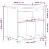 Mobile Cabinet In Black Oak Effect 60 X 45 X 55 Cm Particleboard