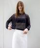 Leuba Sheer Linen Layered Knit Top - Deep Navy