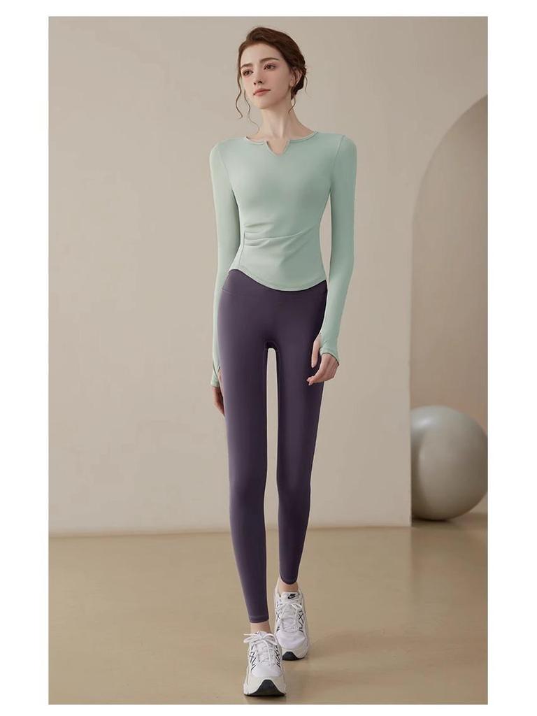Damen Schnelltrocknendes Langarm-Top zum Abnehmen für Yoga & Pilates