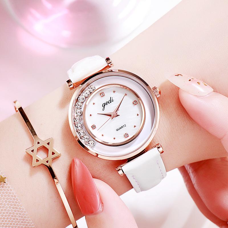 CQ369 Flowing rhinestone Women watch waterproof student watch light luxury quartz watch clock giftwatches for woman