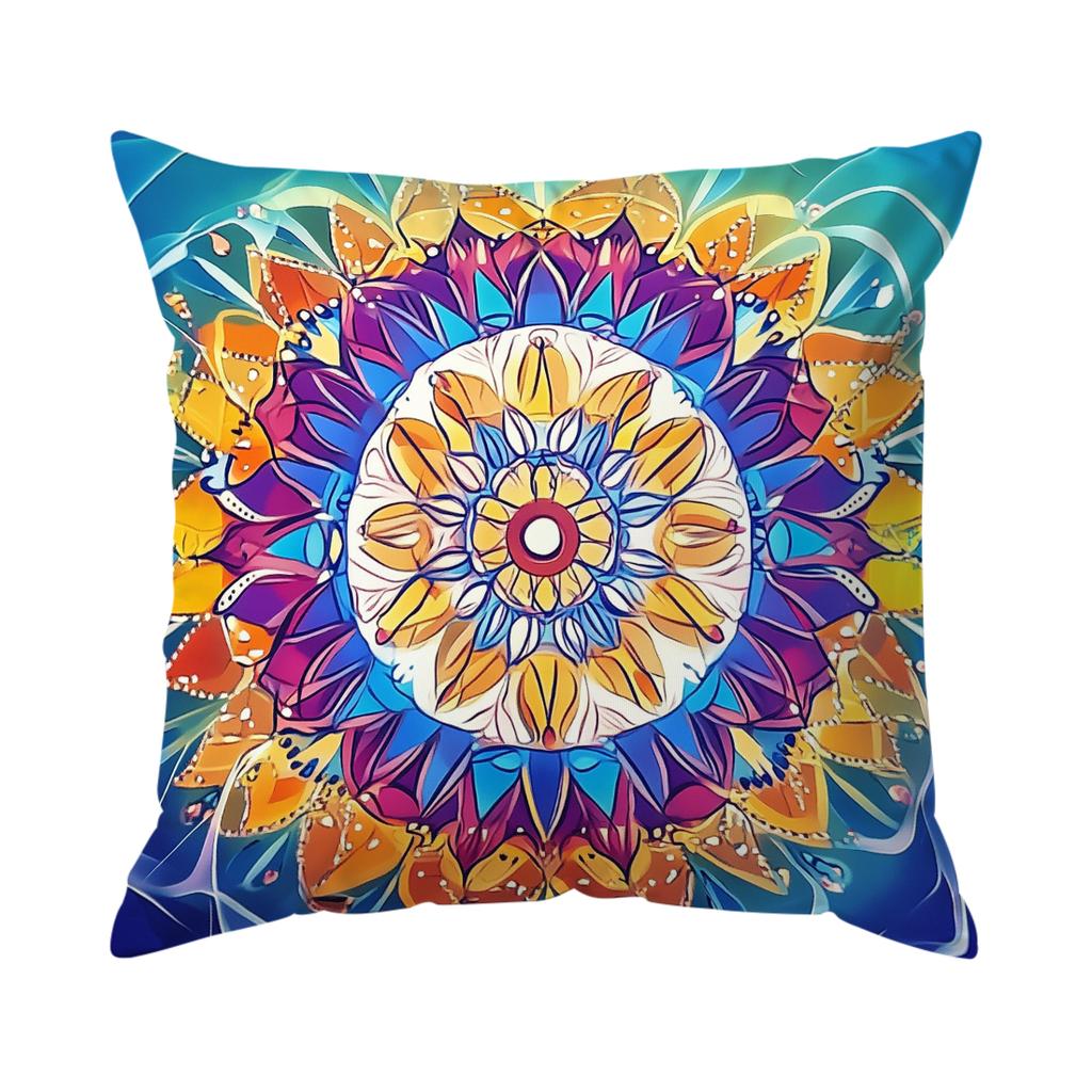 1,4 Pcs Bohemian Mandala Single-Sided Printed Pillowcase Cushion Cover,Suitable For Living Room,Bedroom,Car Decoration