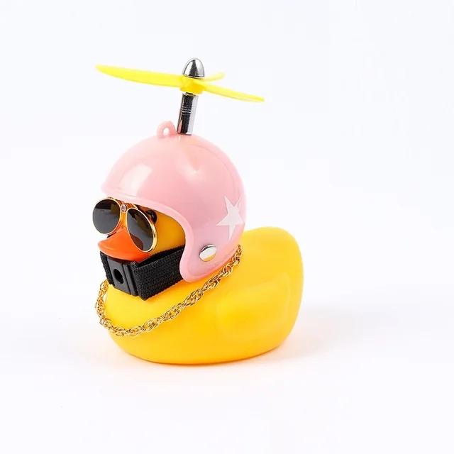 New Car Cute Wind-breaking Duck Interior Broken Wind Small Yellow Duck with Helmet  Airscrew Cycling Decoration Ornament Decor