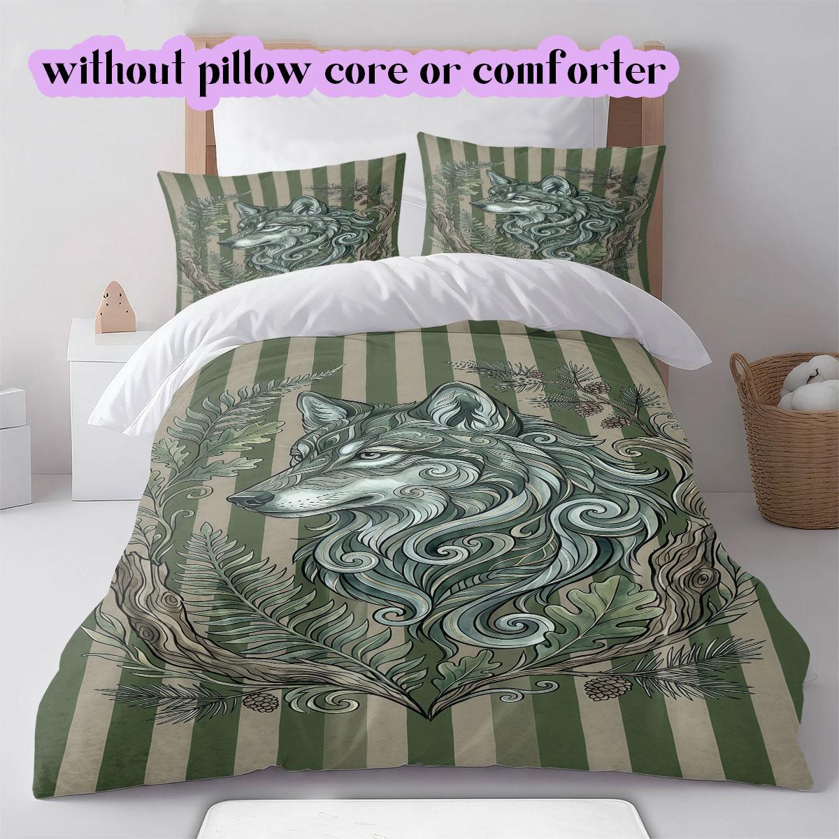 

Watercolor animal stripes Pattern Bedding,Quilt Set Quilt Cover Pillowcase Home Birthday Gift (1*duvet cover+2*pillowcase,without core) 135x200cm