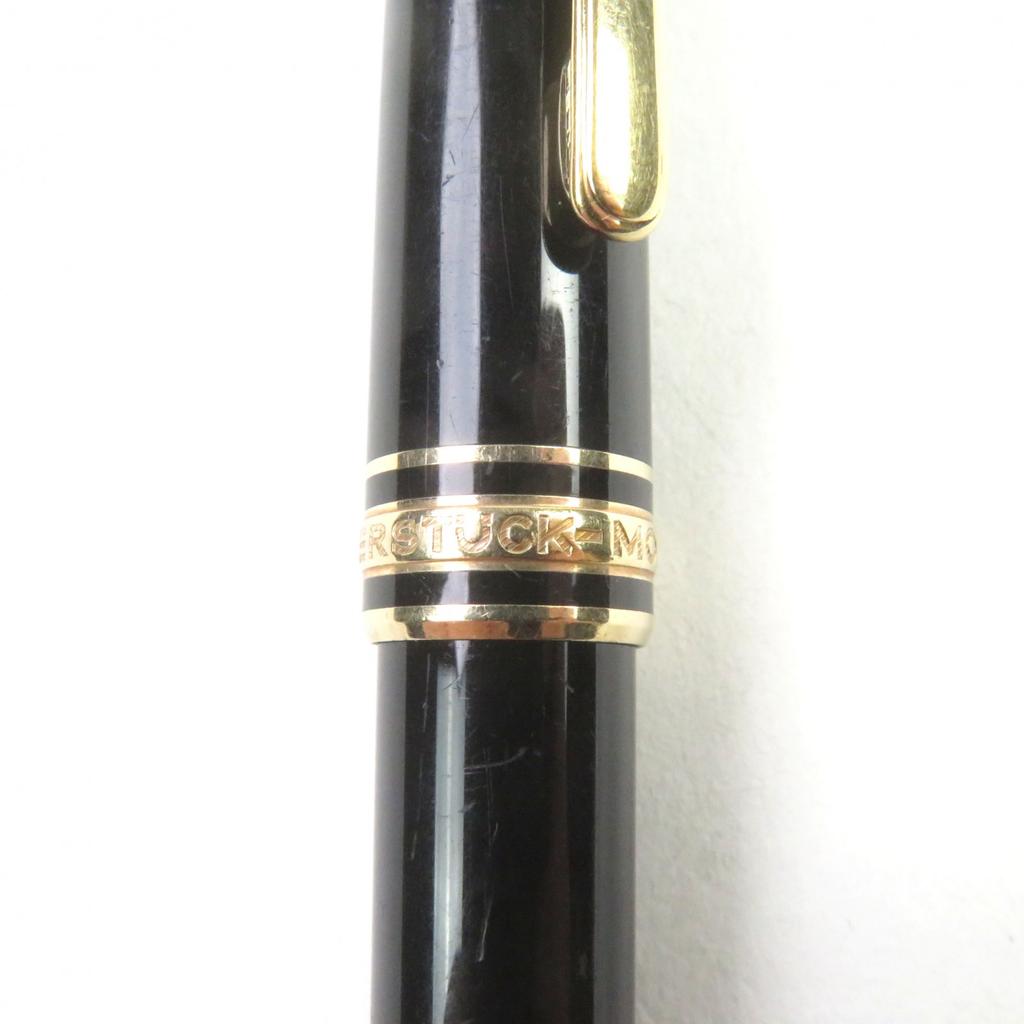 Very Good MONTBLANC Ballpoint pen Meisterstck Classic Logo engraved White Star Twist Used