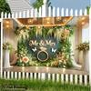 2D Peach Floral Mr & Mrs Backdrop Engagement Party Photography Background