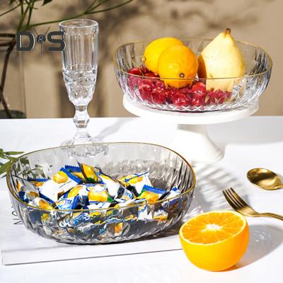 Piatto da frutta Piatto da frutta traslucido con texture a diamante, leggero e di grande capacità, versatile ed elegante da appoggio