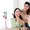 Handheld Bluetooth Cell Phone Tripod Stand with Fill Light Live Streaming Bracket Selfie Rod  Girl